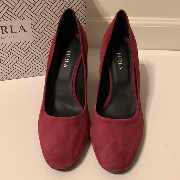 NEW Furla Viva Suede Heels IT 39.5/ US 9 - Picture 5 of 13